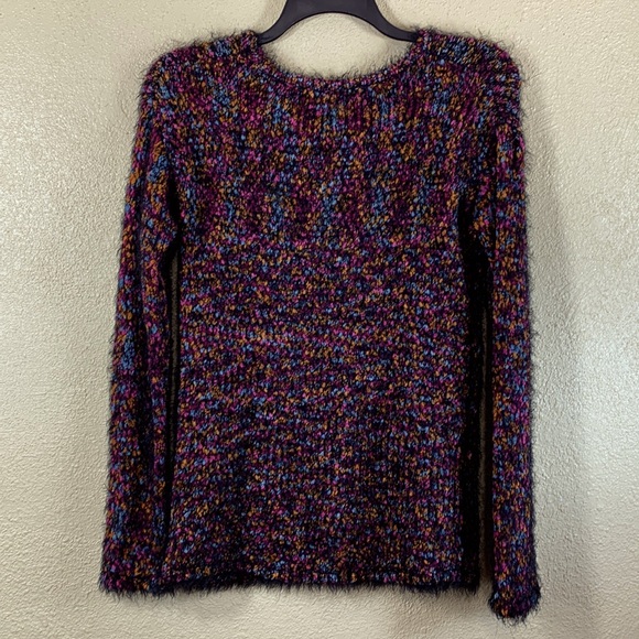 Ny Collection Sweater Fuzzy Soft Multi-Color Black Pink Pullover Long Sleeve - Picture 6 of 11